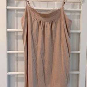 Ann Taylor Loft- cotton cami with satin and lace like wisp trim embellishment
